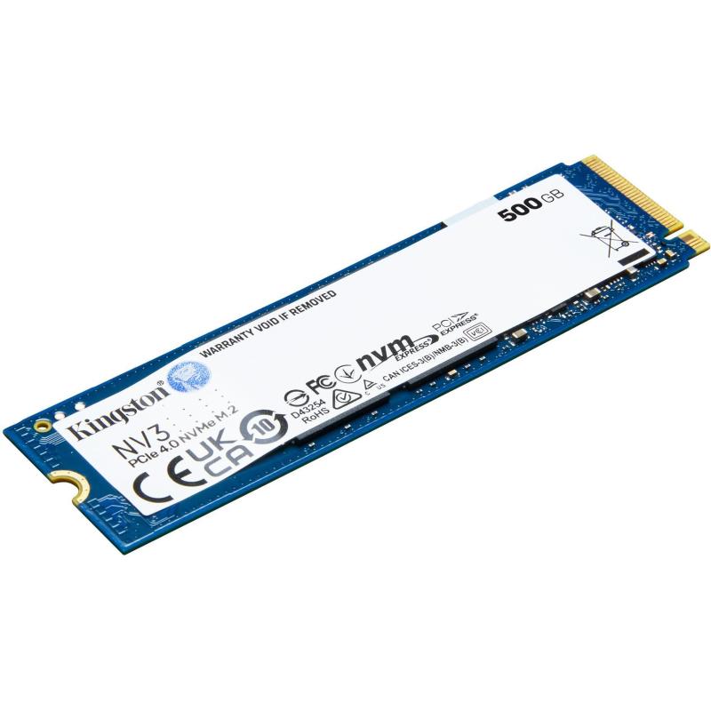 Kingston NV3 SSD 500GB M.2 2280 PCIe Gen4 NVMe 3D NAND