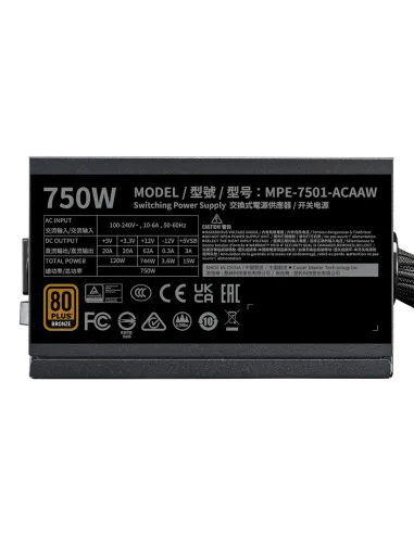 Cooler Master MWE Bronze 750 V3 750 W 80 Plus Bronze