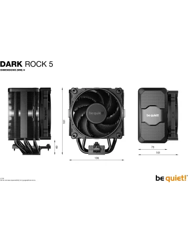 Be Quiet Dark Rock 5 Ventilador CPU 120mm Negro