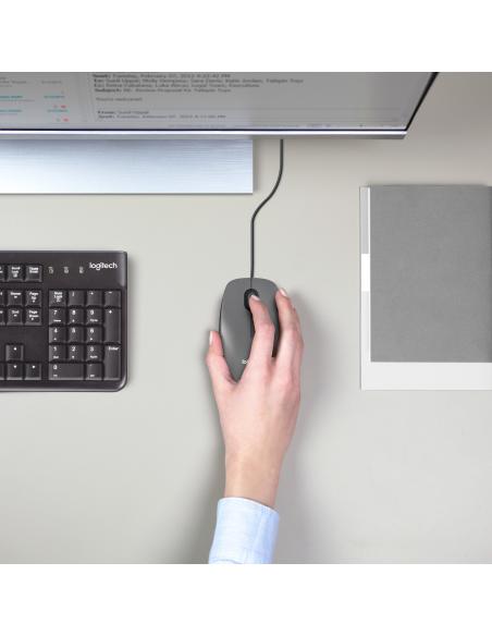 Logitech M100 Ratón Óptico Ambidiestro 1000DPI Negro