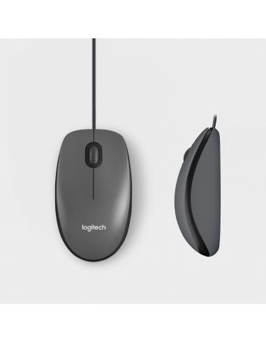 Logitech M100 Ratón Óptico Ambidiestro 1000DPI Negro