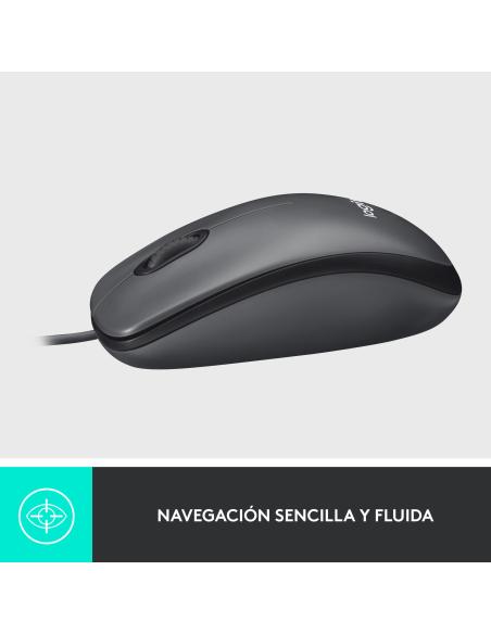 Logitech M100 Ratón Óptico Ambidiestro 1000DPI Negro