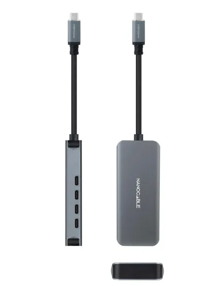 Nanocable 10.16.4504 Hub USB-C a 4 Puertos USB-C Aluminio