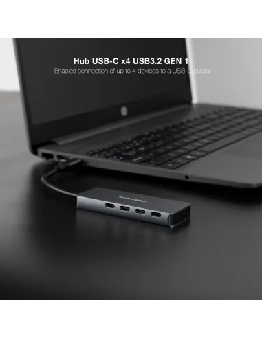 Nanocable 10.16.4504 Hub USB-C a 4 Puertos USB-C Aluminio