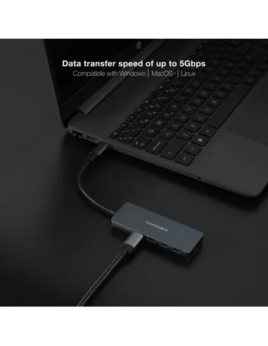 Nanocable 10.16.4504 Hub USB-C a 4 Puertos USB-C Aluminio