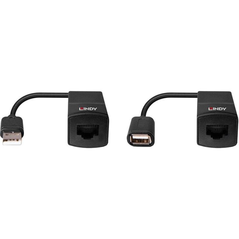 Lindy 43365 Adaptador USB a RJ-45 Ethernet Negro