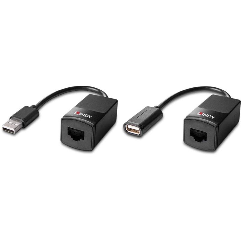 Lindy 43365 Adaptador USB a RJ-45 Ethernet Negro