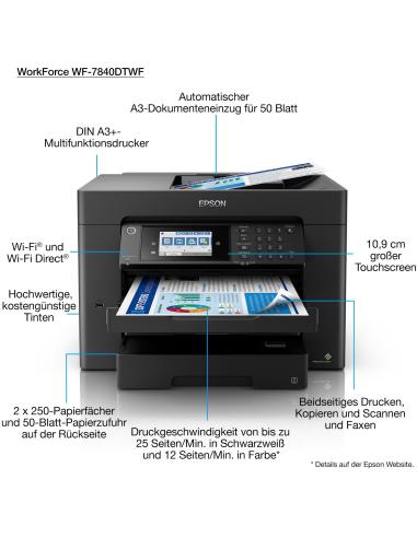 Epson WF-7840DTWF Impresora de Tinta Multifunción Color WiFi Negro