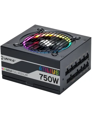 UNYKAch Atilius RGB Fuente de Alimentación 750W Eficiencia 90% Full Modular Negro