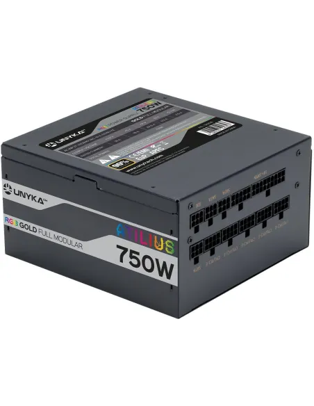 UNYKAch Atilius RGB Fuente de Alimentación 750W Eficiencia 90% Full Modular Negro