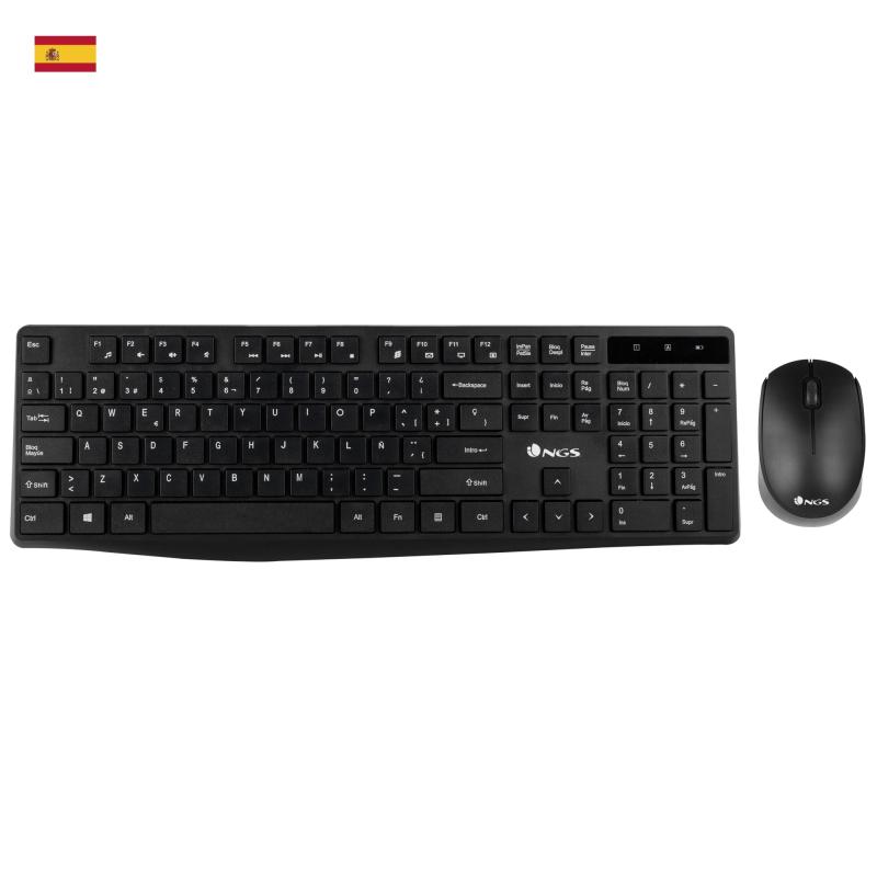 NGS ALLUREKIT Teclado y Ratón Inalámbrico Negro