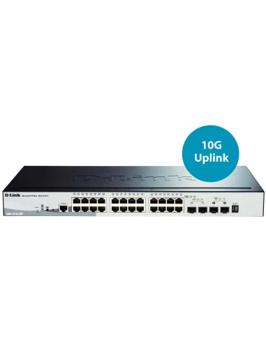 D-Link DGS-1510-28P/E Switch Gestionable 24 Puertos Gigabit PoE + 2 SFP 1000 Mbps + 2 10G SFP+