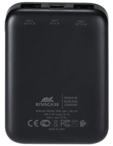Rivacase VA2006 Black Batería Portátil 5000mAh Negra