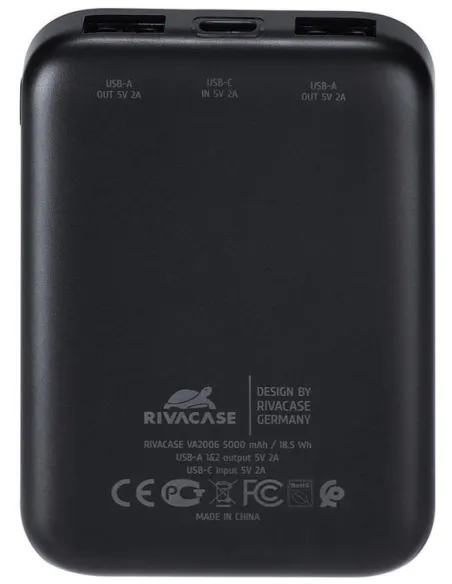 Rivacase VA2006 Black Batería Portátil 5000mAh Negra