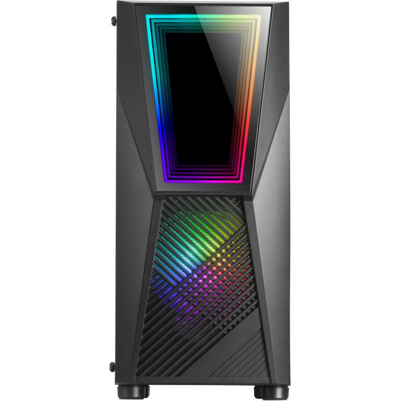 Mars Gaming MC777 Infinity Mirror Cristal Templado USB 3.0 aRGB Negra