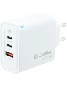 CoolBox COO-CUP-65CCA Cargador USB-A/USB-C 65W Blanco-ADAP59299