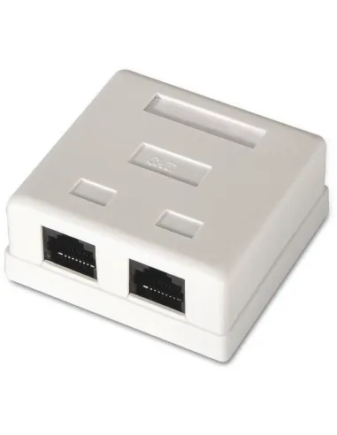 Aisens A139-0302 Roseta de Superficie Cat.6 2 Tomas RJ-45 Blanco