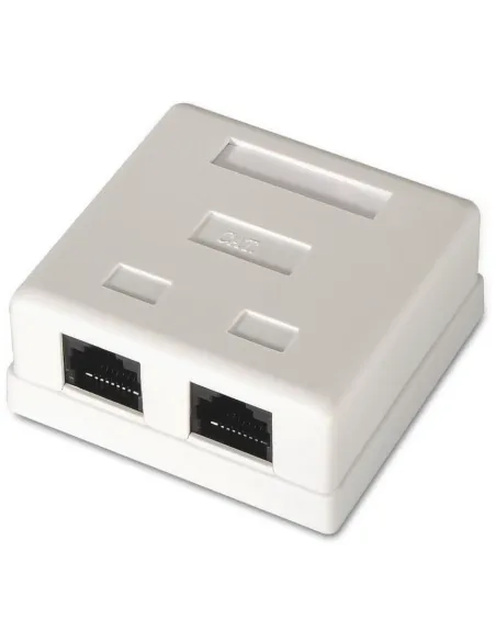 Aisens A139-0302 Roseta de Superficie Cat.6 2 Tomas RJ-45 Blanco