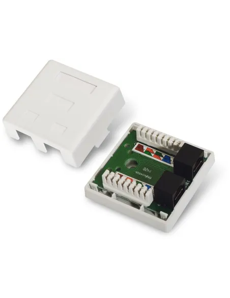 Aisens A139-0302 Roseta de Superficie Cat.6 2 Tomas RJ-45 Blanco