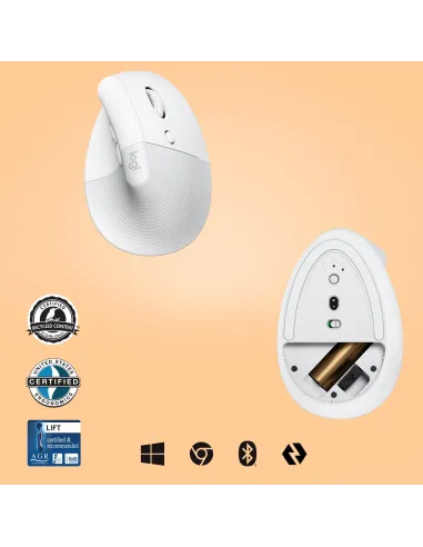 Logitech Lift Ratón Inalámbrico 4000 DPI Blanco