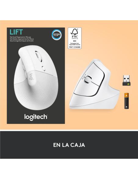 Logitech Lift Ratón Inalámbrico 4000 DPI Blanco