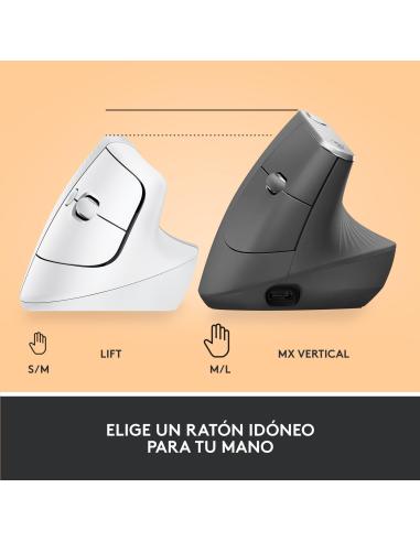 Logitech Lift Ratón Inalámbrico 4000 DPI Blanco
