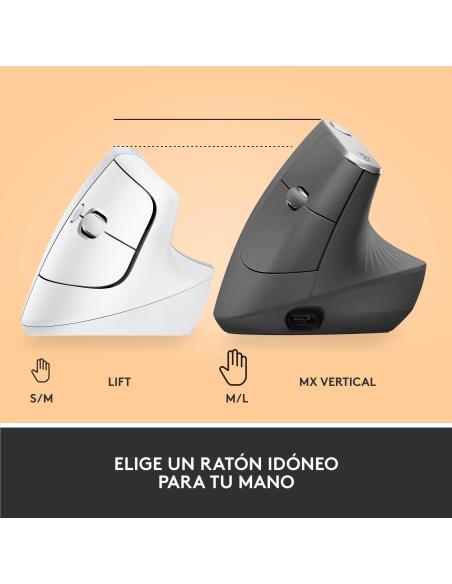 Logitech Lift Ratón Inalámbrico 4000 DPI Blanco