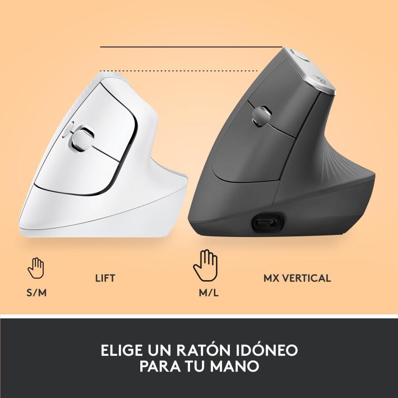 Logitech Lift Ratón Inalámbrico 4000 DPI Blanco