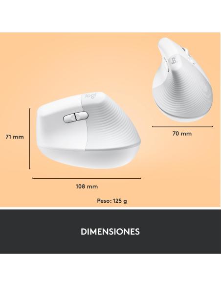 Logitech Lift Ratón Inalámbrico 4000 DPI Blanco