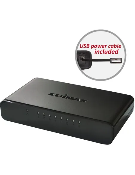 Edimax ES-3308P Switch 8 Puertos 10/100Mbps Negro