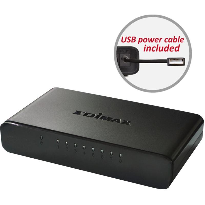 Edimax ES-3308P Switch 8 Puertos 10/100Mbps Negro