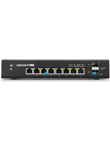 Ubiquiti EdgeSwitch 8 150W Switch PoE Gestionable L2/L3 8 Puertos Gigabit Ethernet + 2 SFP