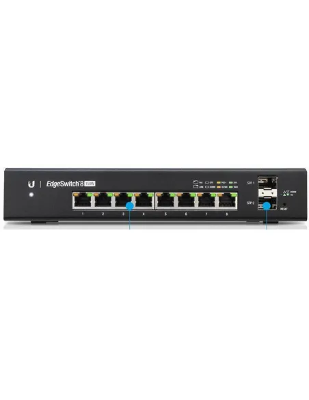 Ubiquiti EdgeSwitch 8 150W Switch PoE Gestionable L2/L3 8 Puertos Gigabit Ethernet + 2 SFP