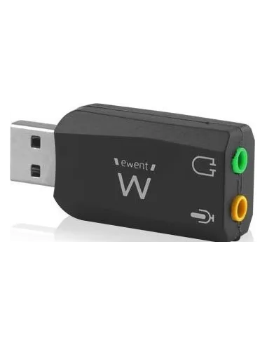 Ewent EW3751 Adaptador de Audio USB-A a Jack 3.5 mm Negro