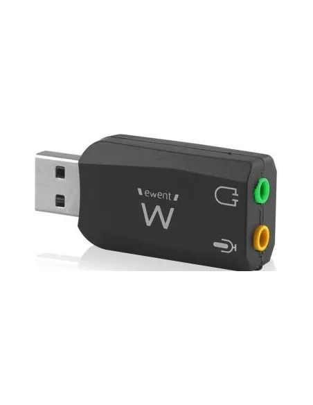 Ewent EW3751 Adaptador de Audio USB-A a Jack 3.5 mm Negro