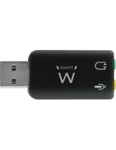 Ewent EW3751 Adaptador de Audio USB-A a Jack 3.5 mm Negro