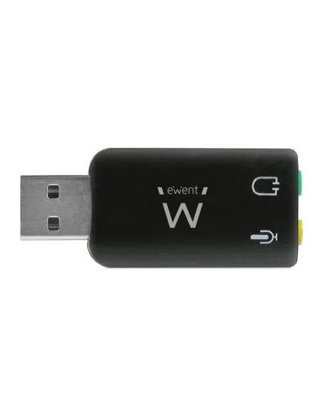 Ewent EW3751 Adaptador de Audio USB-A a Jack 3.5 mm Negro