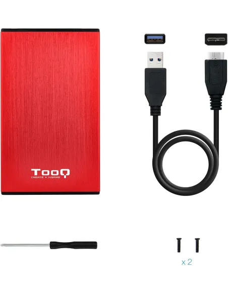 TooQ TQE-2527R Caja Externa 2.5" SATA3 micro USB-B 3.0 Rojo