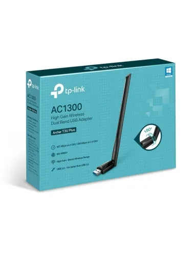 TP-Link Archer T3U Plus Adaptador USB Inalámbrico Banda Dual AC1300 Alta Ganancia