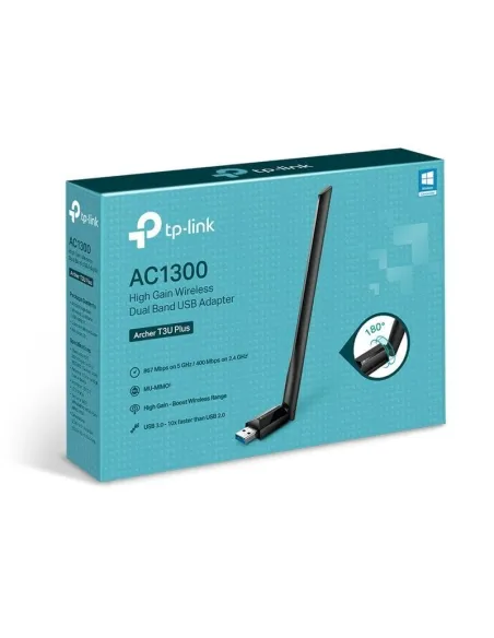 TP-Link Archer T3U Plus Adaptador USB Inalámbrico Banda Dual AC1300 Alta Ganancia