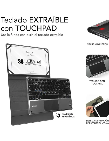 Subblim Keytab Pro SUB-KT2-BTP001 Funda con Teclado Bluetooth 10.1" Negro