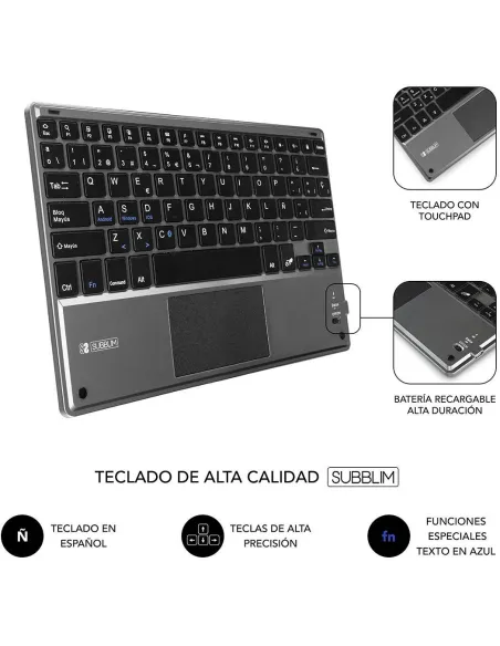 Subblim Keytab Pro SUB-KT2-BTP001 Funda con Teclado Bluetooth 10.1" Negro