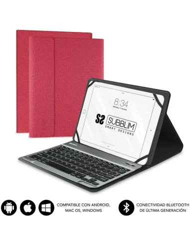Subblim Keytab Pro SUB-KT2-BT0003 Funda con Teclado Bluetooth 10.1" Rojo