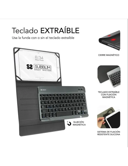 Subblim Keytab Pro SUB-KT2-BT0003 Funda con Teclado Bluetooth 10.1" Rojo