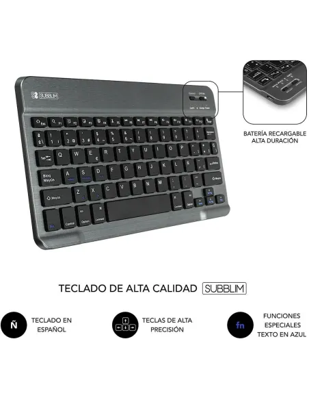 Subblim Keytab Pro SUB-KT2-BT0003 Funda con Teclado Bluetooth 10.1" Rojo
