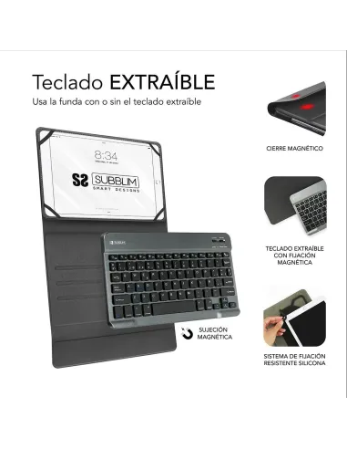 Subblim SUB-KT2-BT0001 Funda con Teclado Bluetooth 10.1" Negro