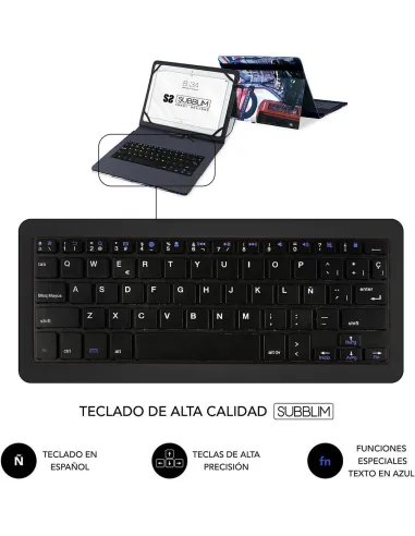 Subblim Keytab Pro SUB-KT1-USB050 Funda con Teclado USB-C 10.1" Reino Unido