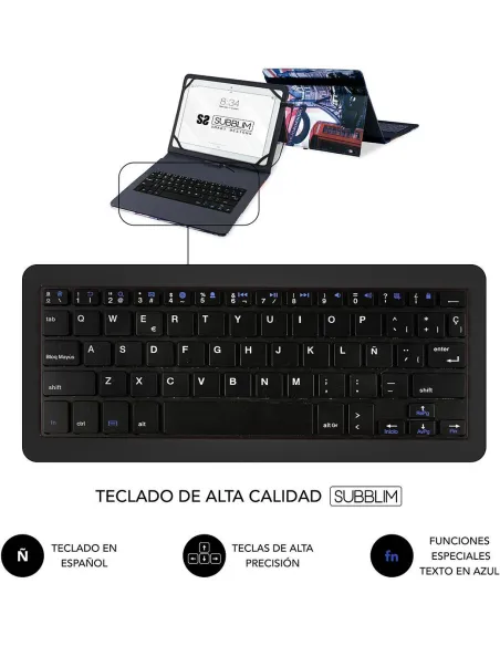Subblim Keytab Pro SUB-KT1-USB050 Funda con Teclado USB-C 10.1" Reino Unido