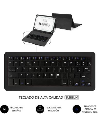 Subblim Keytab Pro SUB-KT1-USB001 Funda con Teclado USB-C 10.1" Negra