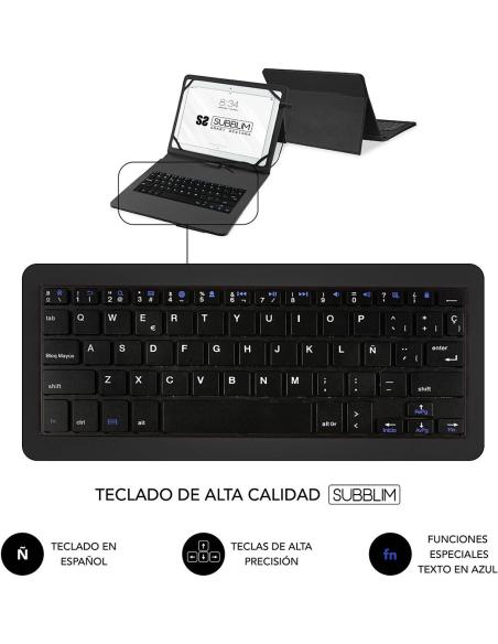 Subblim Keytab Pro SUB-KT1-USB001 Funda con Teclado USB-C 10.1" Negra